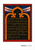 Dating approximately to the 19th century, this reproduction of The Oracle Tablet is one of twelve surviving Tibetan divination cards.

Unlike the deities, guardians and ritual objects elsewhere in the collection, this card is dominated by a striking geometric form: a grid of coloured squares arranged against a vivid red ground.

Geometric diagrams, grids and numerical systems have long played a role in Tibetan divinatory traditions, where calculations and symbolic arrangements could be used to interpret cir