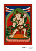 Two figures appear locked in an intimate embrace, creating one of the most immediately intriguing images in the Threads of Fortune collection. To Western eyes the imagery can appear explicitly sexual, but within Tibetan Buddhist art such unions can carry a much deeper symbolic meaning.

Known in Tibetan Buddhist iconography as yab-yum, meaning “father-mother”, the embrace represents the union of complementary principles, particularly wisdom and compassion or wisdom and skilful means. Rather than depicting s