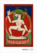 Dating approximately to the 19th century, The White Guardian is one of twelve surviving Tibetan divination cards.

A pale guardian figure stands dramatically against a deep red ground, surrounded by the bold geometric forms characteristic of the collection. Its almost skeletal appearance gives the image an immediate and slightly unsettling presence.

In Tibetan Buddhist imagery, fierce and unusual appearances do not necessarily signify evil. Guardian figures can embody protective forces.