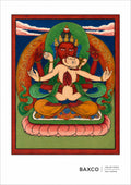 Dating approximately to the 19th century, this reproduction of Vajrabhairava is one of twelve surviving Tibetan divination cards.

Vajrabhairava is one of the great wrathful deities of Tibetan Buddhism, depicted in his terrifying buffalo-headed form surrounded by flames. His fearsome appearance is deliberate: this is spiritual power represented in its most uncompromising form.

Also known as Yamantaka, the “Destroyer of Death”, Vajrabhairava is a wrathful manifestation of Manjushri, the bodhisattva associat
